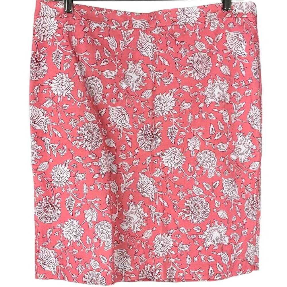 J. Crew BF949 Women's Pink Floral Pencil Skirt Size 16 New With Tags Condition